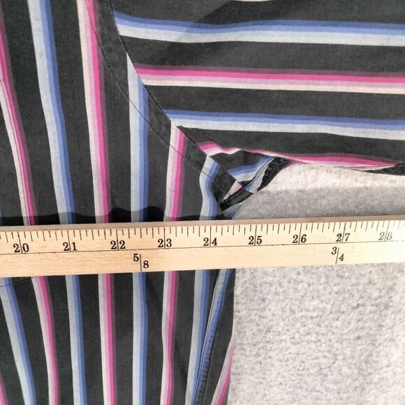 Ted Baker London Button Down Shirt Mens Sz 16.5-34/35 Black Multi Striped - Picture 7 of 11